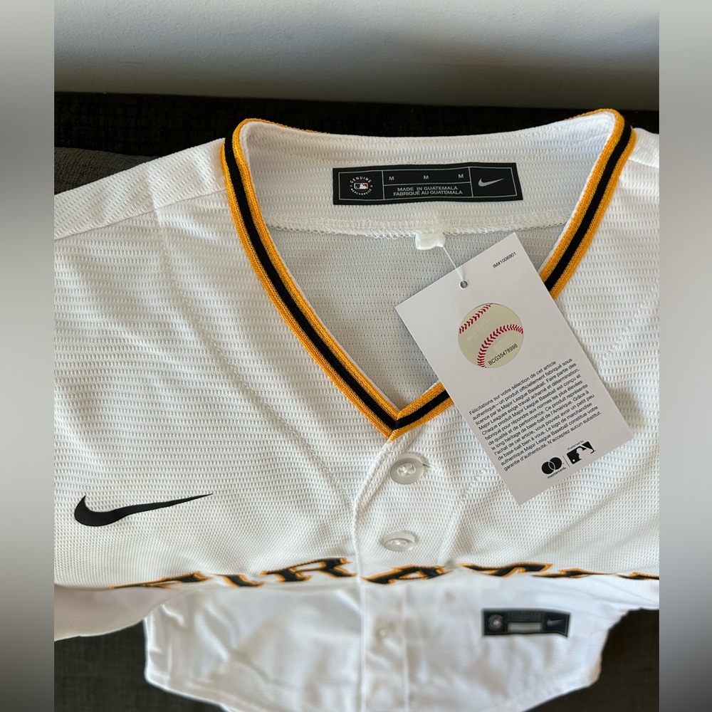 Nike Authentic Pittsburgh Pirates MLB Baseball Jersey With Patch Men’s Sz M - Picture 2 of 5